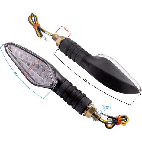 Intermitentes universales MRT-090, LED (18 diodos), negros, (homologación E) (1/4)