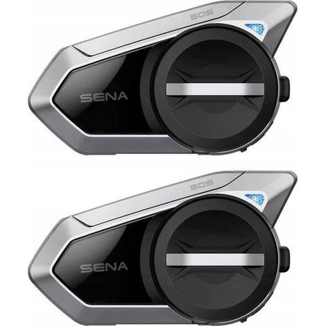 Intercomunicador Sena 50S Quantum Mesh 2.0 Bluetooth 5.0, audio Harman Kardon, 2 unidades.