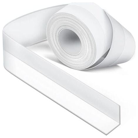 ZVD- Joint Silicone Blanc Salle de Bain, Joint Salle de Baignoire, Ruban D'étanchéité, Anti-Moisissure et Imperméable, Ruban Adhésif doux Adapté à la Cuisine, les Toilettes, le Coin (1/4)
