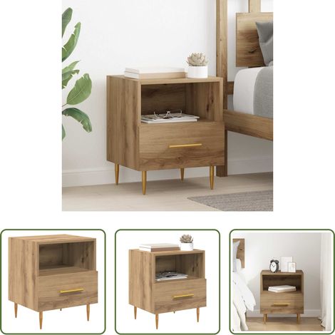 vidaXL Rangement - Table de chevet Marron 40 x 35 x 47,5 cm Bois d'ingénierie (1/5)