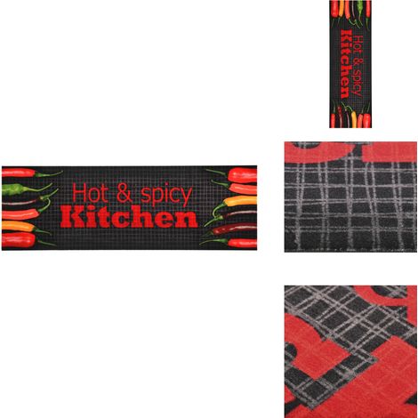 Tapis de cuisine lavable Hot & Spicy 60x300 cm - Tapis De Cuisine - Tapis Absorbant - Tapis Décoratif - Tapis Rectangulaire - Tapis Multicolores (1/5)