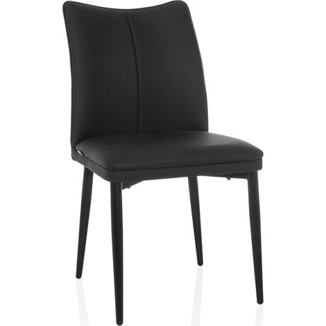 Dining Stuhl / Besucherstuhl VISETO Kunstleder schwarz hjh LIVING (1/5)