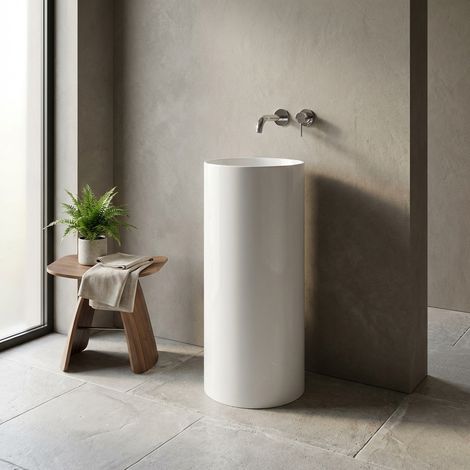Lavabo da terra tondo 36xH90 cm bianco – Petit  RAK Ceramics (1/5)
