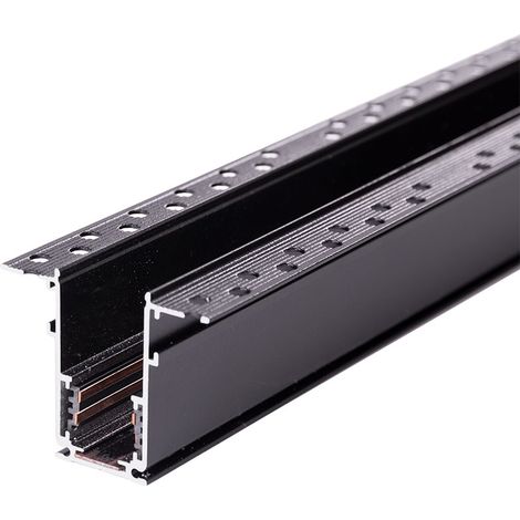 Carril Magnético Empotrado 20mm Negro 1M