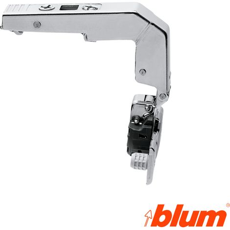 Blum – Charnière d'angle droite nickelée pour meuble – Acier – Ouverture 92º à 155º – Pour portes 20 à 24 mm d'épaisseur (1/4)