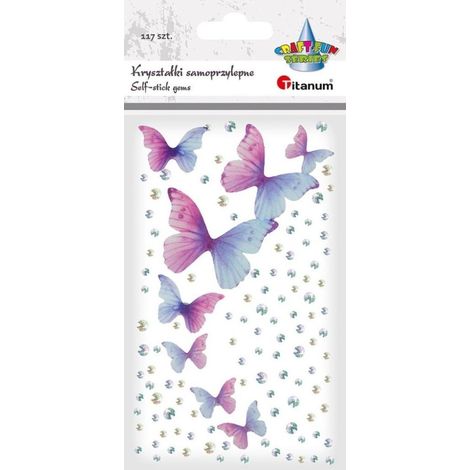 Cristalli autoadesivi Farfalle e strass 117 pezzi