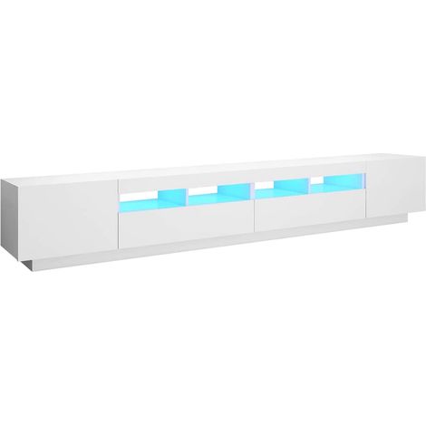 vidaXL Mobile Porta TV con Luci LED Bianco 260x35x40 cm