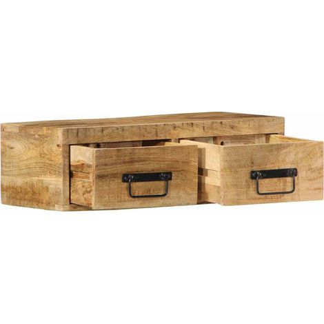 Meuble TV,Banc TV,Armoire TV mural 60x30x19 cm bois massif de manguier brut CFW949136 (1/5)