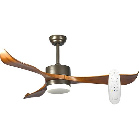 Ventilatore da soffitto in legno e metallo Ø 132cm con lampada LED (1/4)