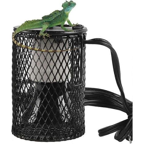 Lampe chauffante pour reptiles avec cage, kit émetteur de chaleur en céramique, sans danger et sans lumière pour les tortues, les serpents et les lézards. (1/3)