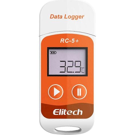 Enregistreur de données de température USB RC-5+ PDF réutilisable, 32 000 points, pour la réfrigération et le transport en chaîne du froid. (1/4)