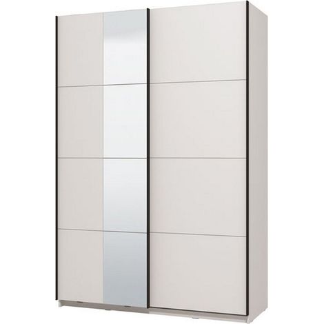 Armario Grande Pasturo, Ropero Dormitorio con Perchero, 2 Estantes, Puertas Correderas, 145.5x217.5h cm Blanco Mate