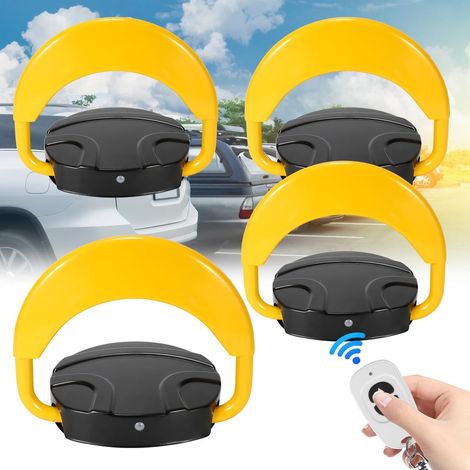 4x Barrière de parking avec télécommande, poteau de parking télécommandé anti-collision 180°, parking automatique avec fonctions d'alarme, parking électronique privé, poteau pliant (1/5)