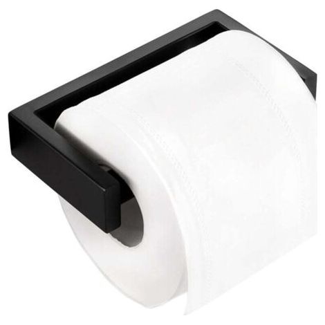 Black Toilet Paper Holder, Bathroom Toilet Paper Holder, Stainless Steel Spring, Engraved Lettering, Wall Hanging (1/4)