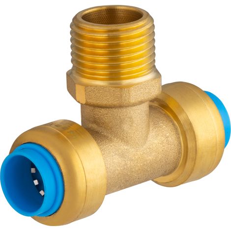 Conector automático universal en T TOUT PUSH Ø14 macho al centro (1/2) (1/3)