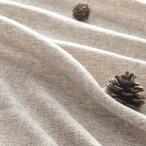 Linen Net Curtain for Living Room, Bedroom, 140 x 225 cm, Modern Translucent Curtain and Interior Draperies with Eyelets for Dressing Room, Kitchen, Door Window, Taupe (1/2)