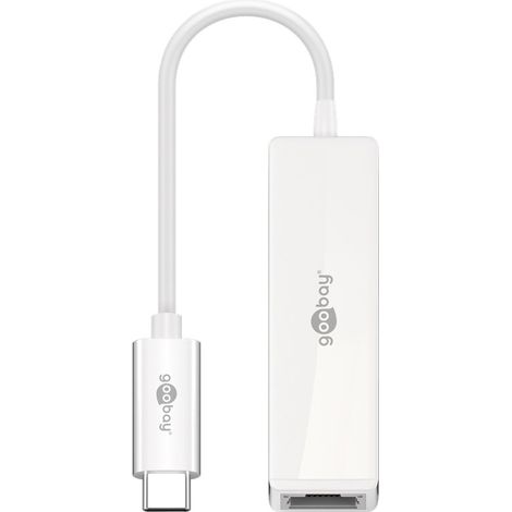 Adattatore Ethernet USB-C™, bianco, per collegare un PC o un Apple MacBook a una rete Ethernet (RJ45) tramite la porta USB-C™. colore bianco