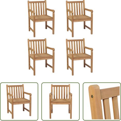 Holzstühle -  Gartenstühle 4 Stk. Massivholz Teak (1/5)