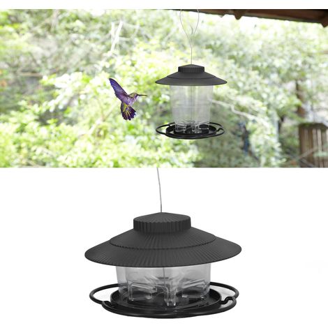 Distributeur de Nourriture pour Oiseaux 1L - Design Pavillon Portable en ABS Transparent, Remplissage Facile et Durable (1/5)