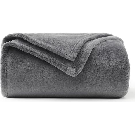 Plaid Couverture Polaire Flanelle en Microfibre, Jeté de Canapé 150x200 Gris Anthracite, Couverture lit Jete de Canape 2 Personnes, Plaid Fourrure Grand Chaud et Doux en Peluche, 200x150 (1/5)