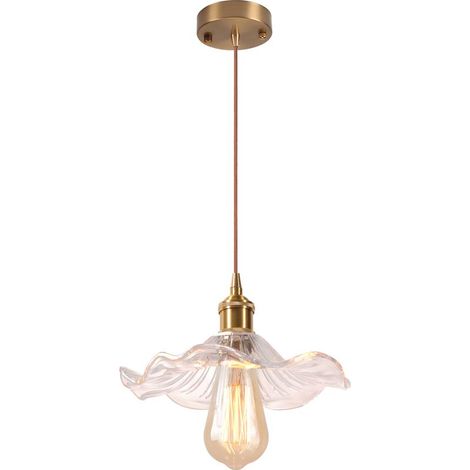 Plafonnier D'Intérieur Vintage Suspension Luminaire En Verre Lustre Rétro Suspension Moderne En Verre Pour Salon, Chambre, Couloir (1/5)