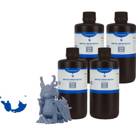 Resina fotopolimerica, sicura da usare, ottimizzata per la stampa LCD, 4 kg, grigia (1/2)