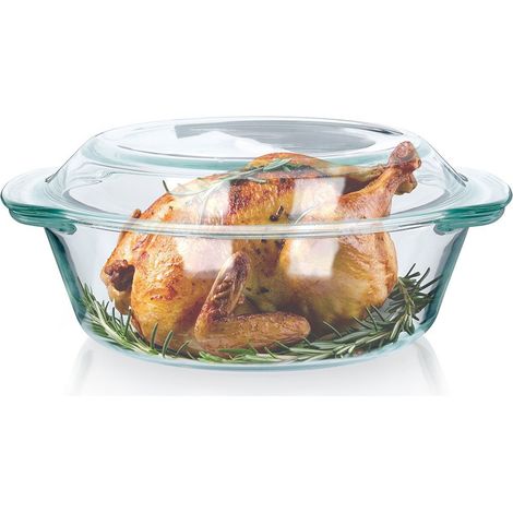 Ofenfeste Glas-Backform mit Deckel, Set 2 l + 750 ml