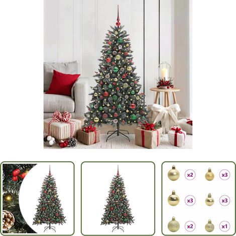 LED-Licht - Künstlicher Weihnachtsbaum Grün 150 cm PVC, Plastik und Stahl (1/5)