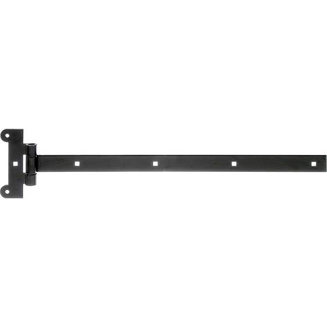 Penture anglaise avec l'axe pressé laquée noire penture 491 x 30 mm charnière 121 x 51 mm (1/3)