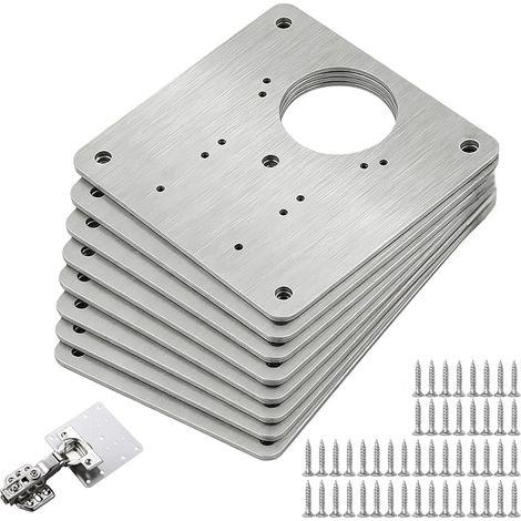 Piastra di riparazione per cerniere di porte, kit di riparazione per cerniere di porte di armadi e mobili in legno con viti - Riparazione mobili (1/3)