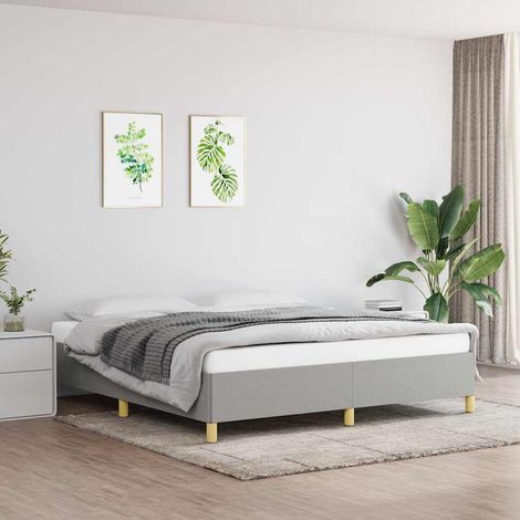 Sommier à ressorts de lit - Sommier pour Adulte et Enfant - Gris clair 160x200 cm Tissu BV970492 - BonneVie