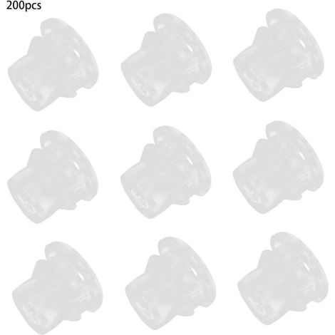 Lot de 200 clips de fixation pour luminaires extérieurs, compatibles avec différents types d'éclairage, 1,15 x 1 cm, en plastique transparent. (1/5)