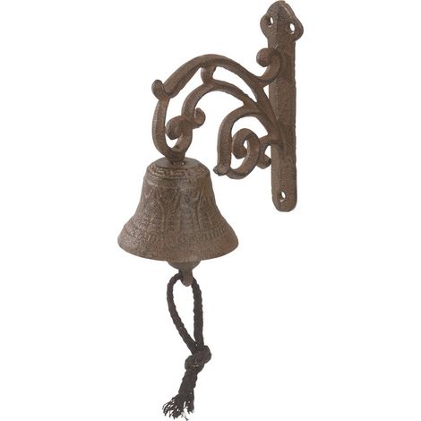 Dehner Campana nostalgica, ca. 18,5 x 7,5 x 15 cm, ghisa, Color ruggine, Marrone (1/2)