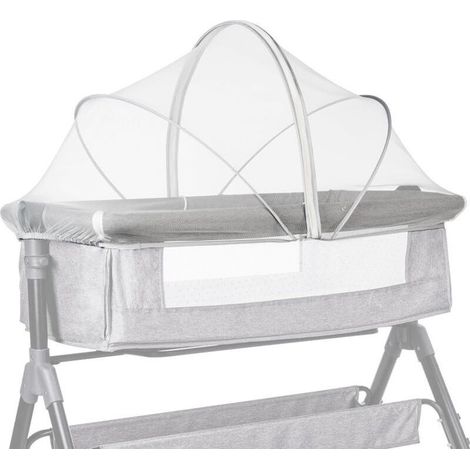 Universelles Moskitonetz für Kinderbetten mit Reißverschluss, Babybettzelt aus feinmaschigem Gewebe für den Innen- und Außenbereich (weiß, 60 x 105 cm) (1/5)