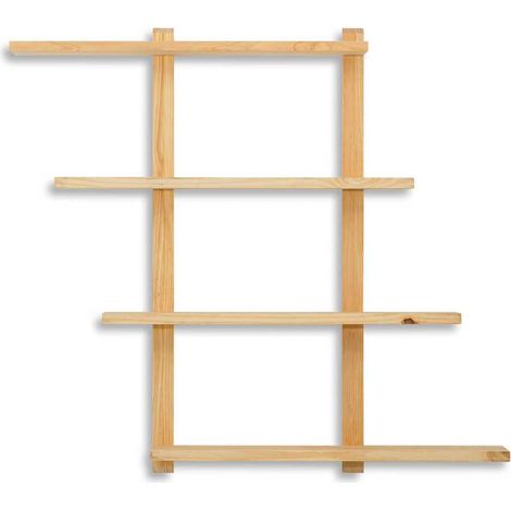 Estantería de Pared multiples posiciones ECO-LINE 80x19x127cm madera de pino acabado envejecido Box Furniture (1/5)