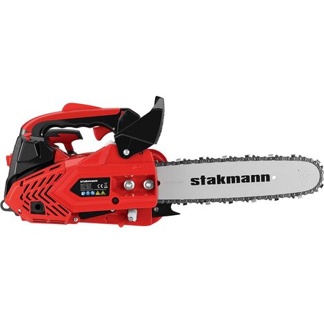 Tronçonneuse à 2 temps à essence, lame de 30 cm, facile à démarrer et interrupteur de sécurité, moto scie de jardin, travail, taille bois et branches précise avec poignée ergonomique (25,4 (1/5)