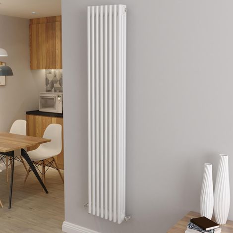 AICA Traditional Radiator Central Heating Cast Iron Style 3 Column Vertical 1800x380mm White