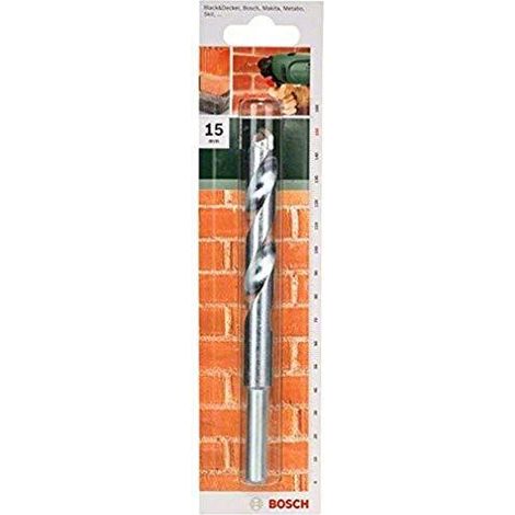 Bosch 2609255452 Foret à matériaux ISO 5468 Diamètre 15 mm Longueur 150 mm Diamètre queue 12,7 mm (1/3)