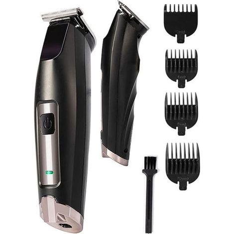 TrAdE Shop Traesio - Tagliacapelli Elettrico Ricaricabile Rasoio Corpo Barba Professionale Senza Fili 4 Pettini - (1/4)