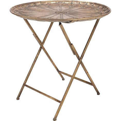 Mesa auxiliar de metal dorado 65x65x62.5h cm (1/5)