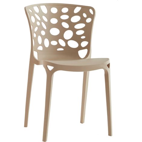 1 Pezzo Sedia da Giardino Arredo in PP Ade Tortora 50 x 55 x 83 cm