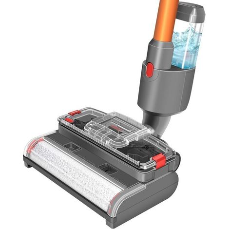 Brosse à Récurer Humide et sec compatible pour Dyson V15 V11 V10 V8 V7 Tête de Balai Electrique avec Réservoir d'eau propre et Sale Séparé, Nettoie et sèche les sols durs (1/4)