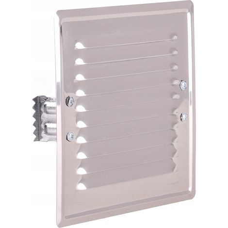GRILLE DE VENTILATION MÉTALLIQUE (avec pattes d'expansion) 14x14 INOX (1/5)