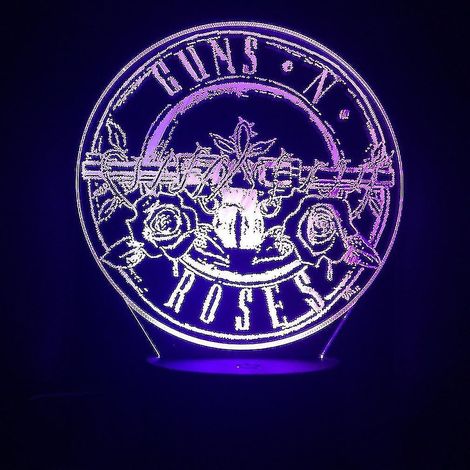 Lampe de chevet LED 3D Gun And Rose à changement de couleur (1/2)