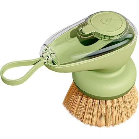 La brosse à poêle ultime : distributeur de liquide automatique, brosse à vaisselle, brosse de cuisine, brosse à poêle, brosse à pression pratique, n’abîme pas la poêle, la nettoie en profondeur (1/5)