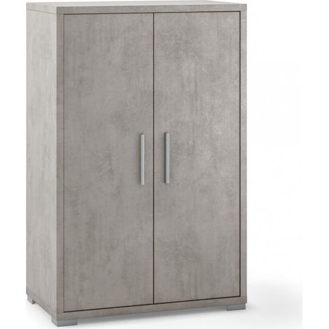 Mehrzweckschrank mit zwei Türen Beton Cemento 71x41x h110 cm