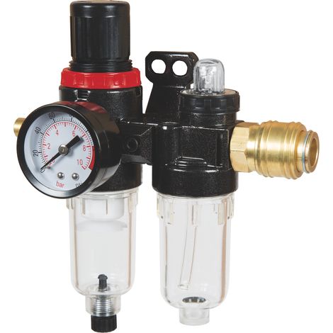 Original Einhell Kombiwartungseinheit mit Öler (Kompressor-Zubehör, Anschluss R 1/4", integriertes Manometer für Betriebsdruck, max. Eingangsdruck 10 bar) (1/4)