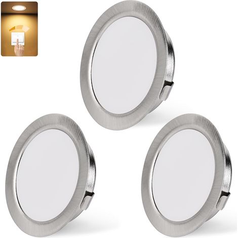 Spot LED Encastrable Dimmable 230V 3000K Spots de Plafond IP44 3PCS Nickel (1/5)