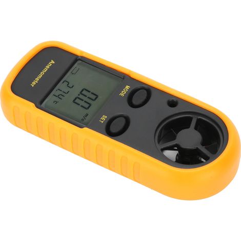 Anémomètre numérique portable pour mesure de vitesse du vent et température, thermomètre météo digital avec affichage LCD, instrument de mesure de poche pour extérieur. (1/5)