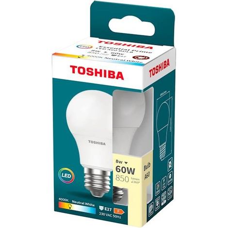 Lampe Toshiba A60 LED 8W 4000K E27 (1/2)